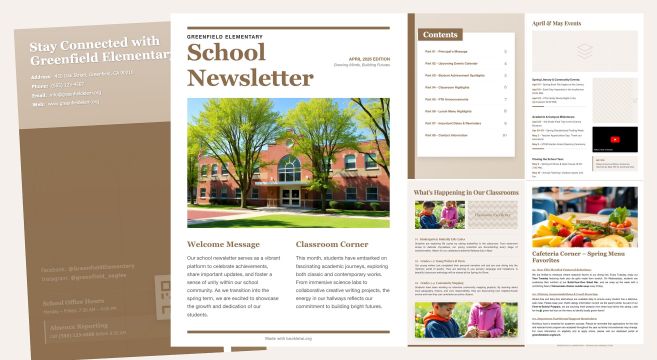 Customizable School Communication Newsletter Template