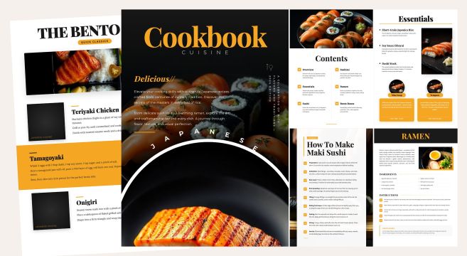 Japanese Cuisine Interactive Cookbook Template
