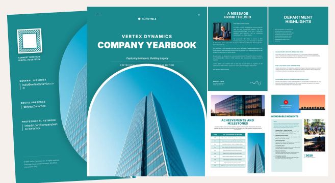 Professional Company Yearbook Template for Annual Report