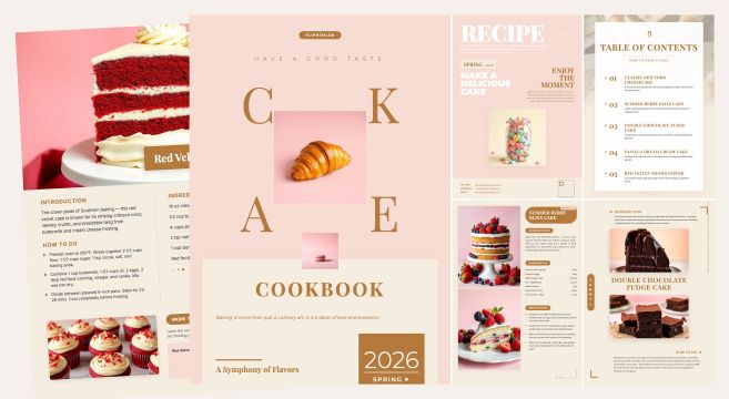 Cake Baking Inspiration Cookbook Template