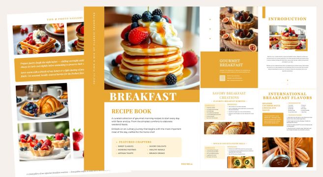 Gourmet Breakfast Recipe Book Template