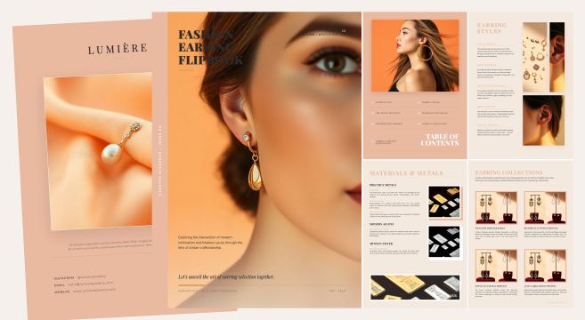 Elegant Fashion Earring Flipbook Template