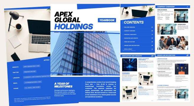 Comprehensive Business Report Yearbook Template for Annual Achievements