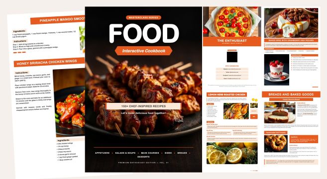 Engaging Food Enthusiast Cookbook Template