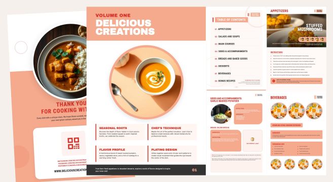Interactive Gourmet Recipe Cookbook Template