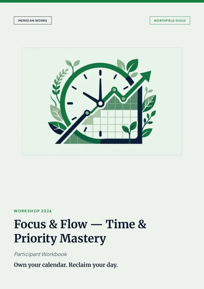 Corporate Time Management Handbook Template