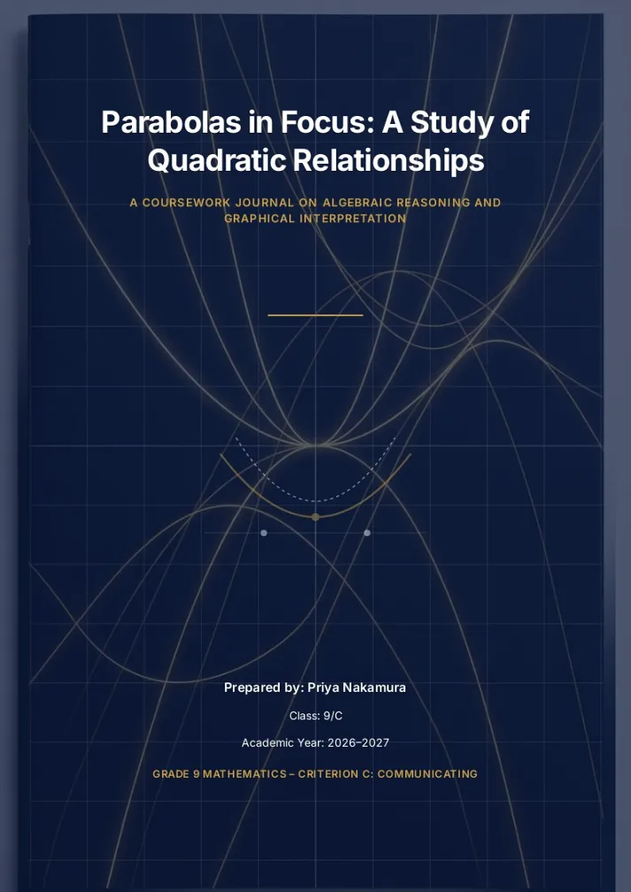 Quadratic Functions Analysis Workbook Template