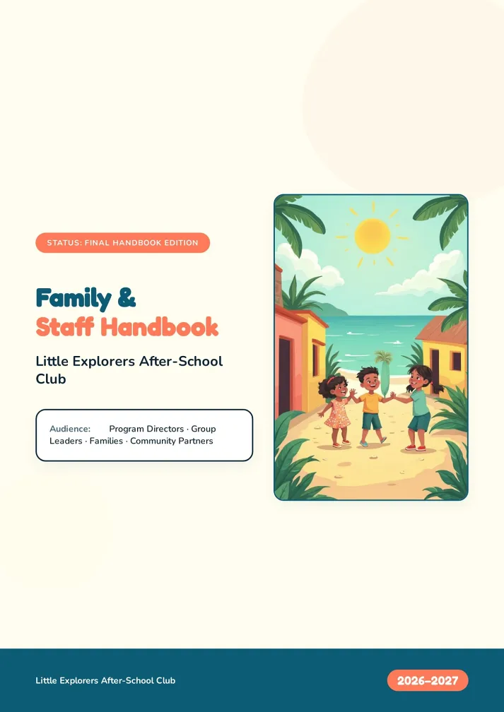 Family & Staff Handbook Template