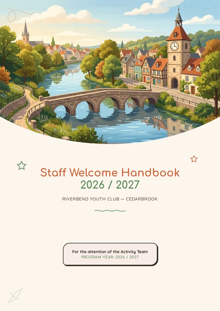 Youth Club Staff Handbook Template
