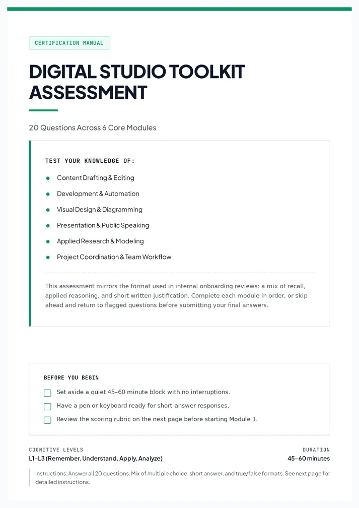 Skills Assessment Quiz Template