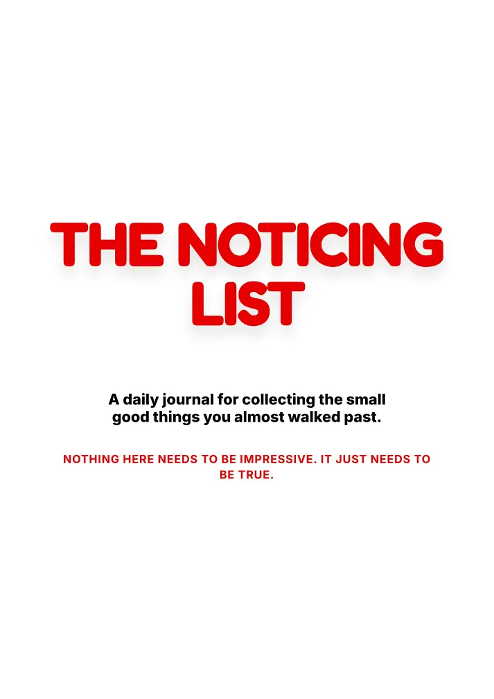 The Noticing List Template