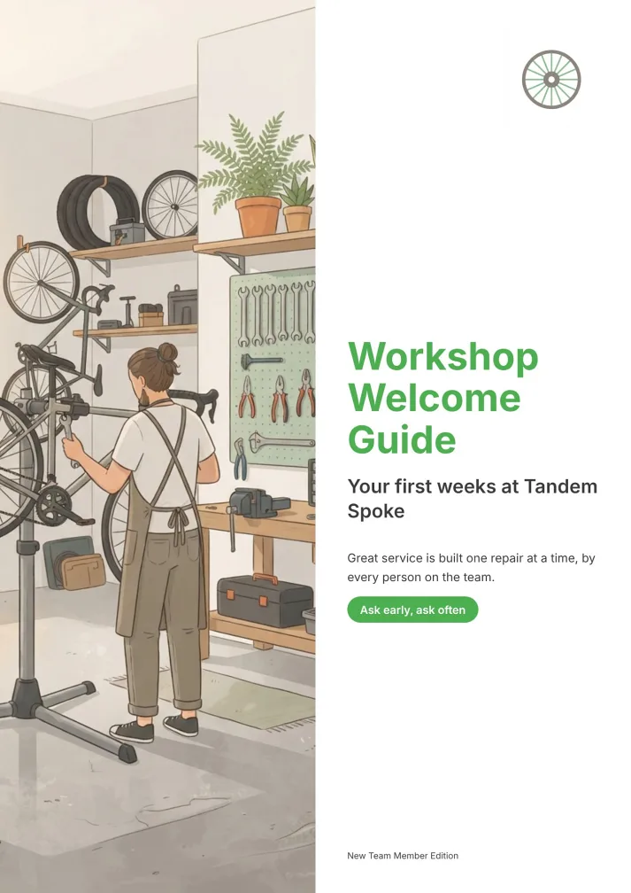 Cycle Shop Team Handbook Template