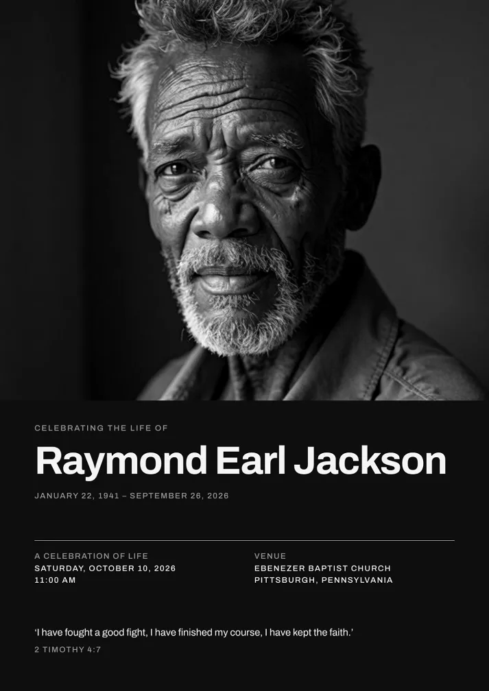 Black Documentary Celebration of Life Template