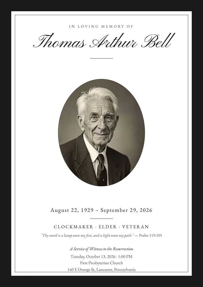 Victorian Mourning Border Funeral Program Template