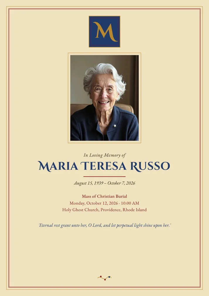 Catholic Funeral Mass Booklet Template