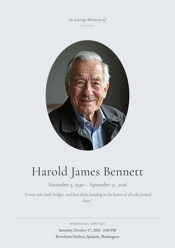Dignified Memorial Service Program Template